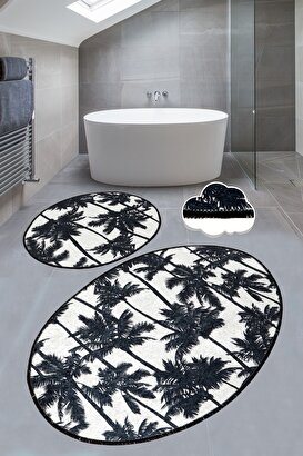 Palm Djt 2 Lı Set Banyo Halısı Paspas Seti, Klozet Takımı | Decoverse