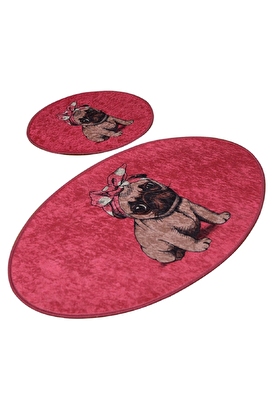 PİNK PUG DJT 2 LI SET Banyo Halısı Seti | Decoverse