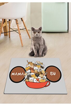 Pvc A Cup Of Cat Kedi Köpek Mama Paspası Köpek - Kedi Eşyaları Malzemeleri Aksesuarı | Decoverse