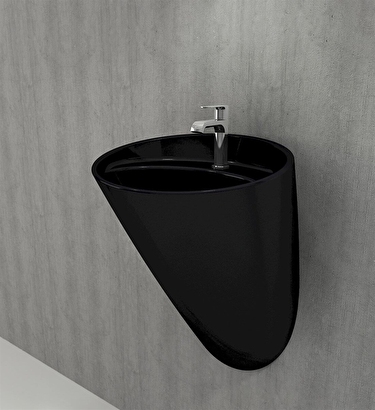  BOCCHI Venezia Asma Monoblok Lavabo, 54 cm, Parlak Siyah | Decoverse