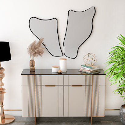 Arnetti Flex Siyah Modern Dekoratif 2 Parça Ayna | Decoverse