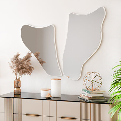 Arnetti Flex Beyaz Modern Dekoratif 2 Parça Ayna | Decoverse