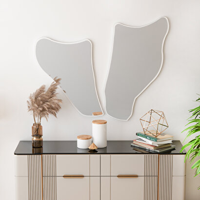 Arnetti Flex Beyaz Modern Dekoratif 2 Parça Ayna | Decoverse