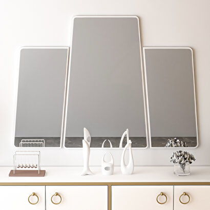 Arnetti Forza Large Beyaz 3 Parça Modern Dekoratif  Ayna | Decoverse