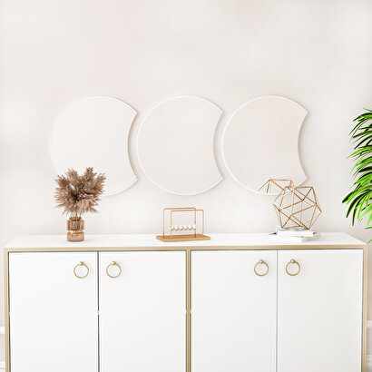 Arnetti Royal Medium Beyaz 3 Parça Modern Dekoratif Ayna | Decoverse