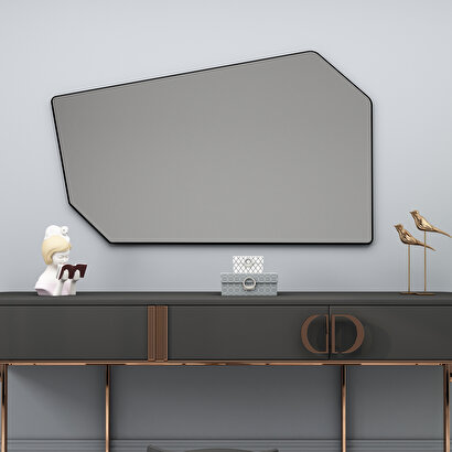 Arnetti Tarz Siyah Tek Parça Modern Dekoratif Salon Ayna | Decoverse
