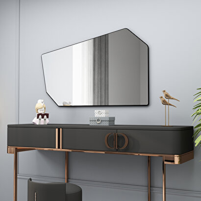 Arnetti Tarz Siyah Tek Parça Modern Dekoratif Salon Ayna | Decoverse