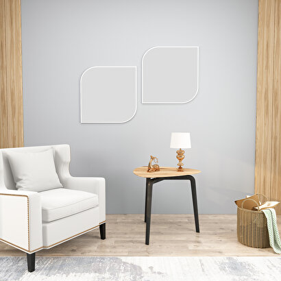 Arnetti Vero Beyaz 2 Parça Modern Dekoratif Salon Ayna | Decoverse