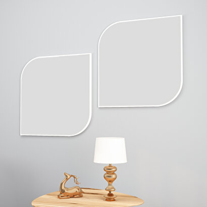 Arnetti Vero Beyaz 2 Parça Modern Dekoratif Salon Ayna | Decoverse