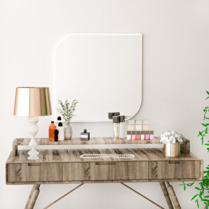 Arnetti Kappa Beyaz Tek Parça Modern Dekoratif Ayna | Decoverse