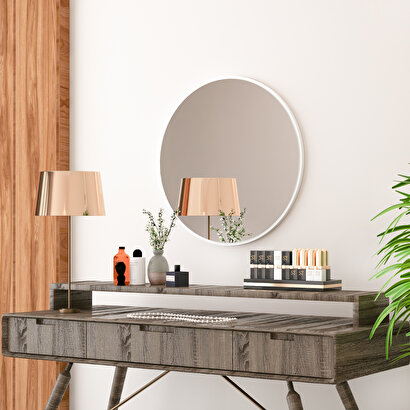 Arnetti Royal Small Beyaz Tek Parça Modern Dekoratif Ayna | Decoverse