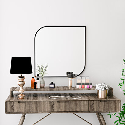 Arnetti Kappa Siyah Tek Parça Modern Dekoratif Ayna | Decoverse