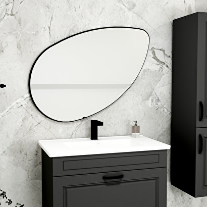 Arnetti Lucas Siyah Tek Parça Modern Dekoratif Ayna | Decoverse