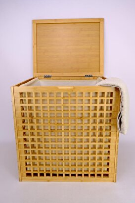 Digithome Bambu Kirli Çamaşır Sepeti Dikdörtgen Kahverengi – B9190 C1-1-100 | Decoverse