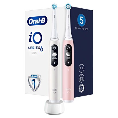 Oral-B iO 6 Şarjlı Diş Fırçası Seti 2'li - Beyaz/Pembe | Decoverse