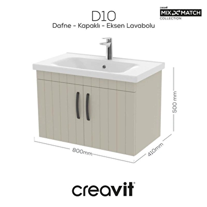  Creavit D10 Eksen Lavabo Dolabı Kapaklı 80 cm Dafne Gövde Lake Kapak | Decoverse