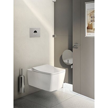  VitrA Arkitekta A44294 Tuvalet Fırçalığı, Yerden, Parlak Paslanmaz Çelik | Decoverse