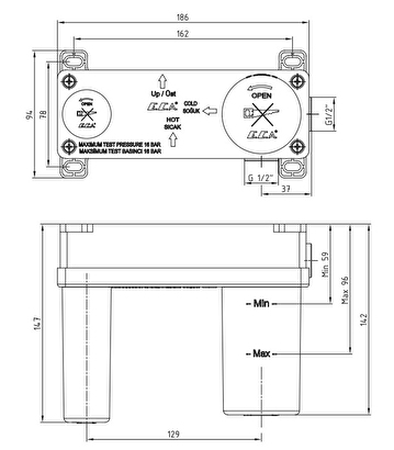  ECA Luna Ankastre Lavabo Bataryası Sıva Altı Grubu Altın Renkli 102866601 | Decoverse