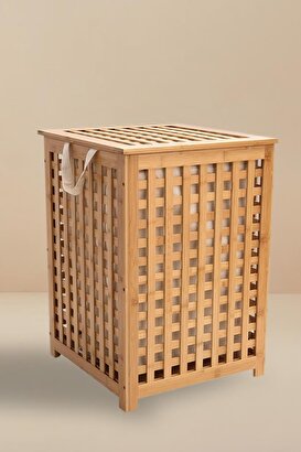 Digithome Bambu Kirli Çamaşır Sepeti Dikdörtgen Kahverengi – H/5 C1-1-289 | Decoverse