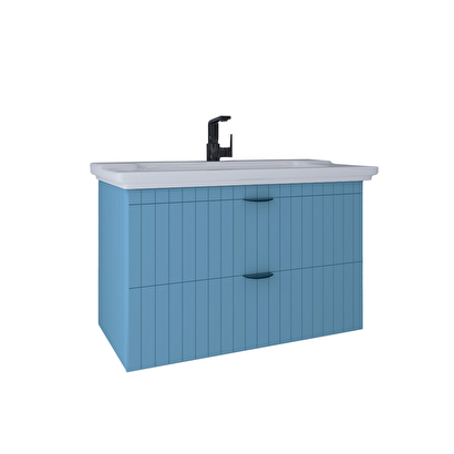  Kobos Noble 100 cm Lavabo Dolabı Light Blue KB710053 | Decoverse