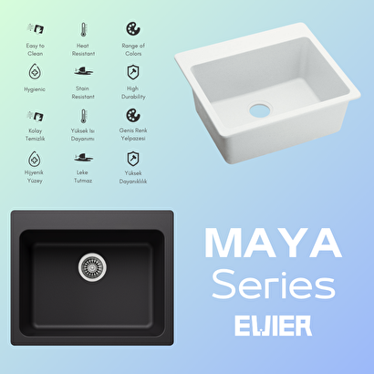  Granit Evye MAYA Series Black - Siyah | Decoverse