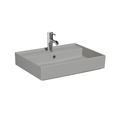 VitrA ArchiPlan 7414B076-0001 Lavabo, Mat Taş Gri,60x46 cm | Decoverse