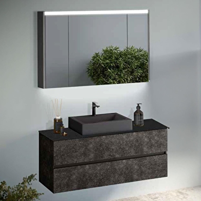 Badella Lines Banyo Dolap Takımı LINES 55120 V31 120cm Siyah | Decoverse