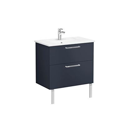  68287 Vitra Root Flat İki Çekmeceli Lavabo Dolabı, 80 cm, Mat Lacivert (Köşeli Lavabo Dahil) | Decoverse