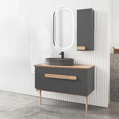 Denko Essen Banyo Dolap Takımı 105cm Antrasit Gri | Decoverse