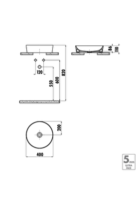  Ul140 Ultra Çanak Lavabo 40cm Beyaz Ext.yuvarlak | Decoverse