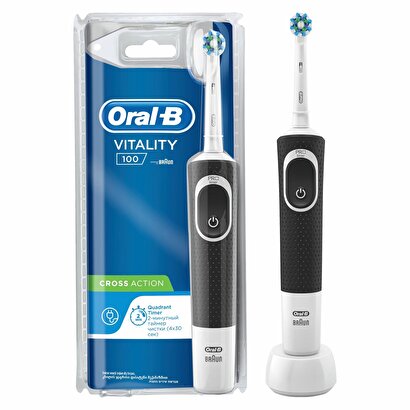 Oral-B D100 Vitality Cross Action Şarjlı Diş Fırçası - Siyah | Decoverse