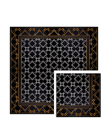  120x120cm Altın Varaklı Seramik Set Dekor(4 Adet 60x60cm karonun birleşimiyle görseldeki set Dekor) | Decoverse