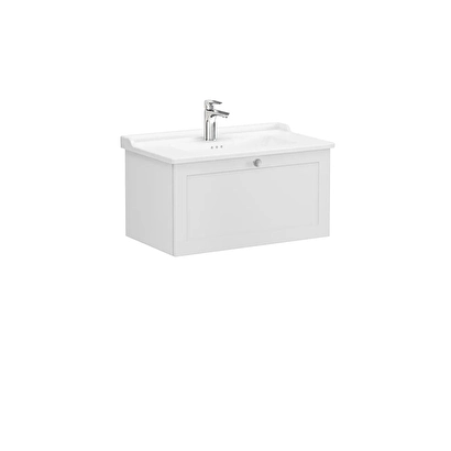  68807 Root Classic Lavabo Dolabı 80 cm, Bir Çekmeceli Klasik Lavabolu, Mat Açık Gri | Decoverse