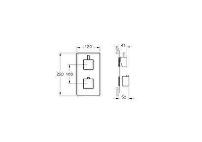 VitrA AquaHeat A47118 S2 Ankastre Banyo Bataryası, Sıva Üstü, Krom | Decoverse