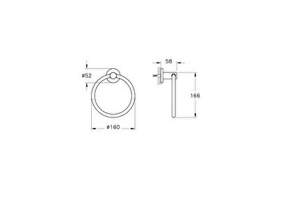 Base 500 A44094 Halka Havluluk, Krom | Decoverse