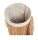  Lorin Katlanır Banyo Bambu Çamaşır Kirli Sepeti Yuvarlak Oval Naturel 35x50cm 61 Litre