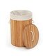 Lorin Katlanır Banyo Bambu Çamaşır Kirli Sepeti Yuvarlak Oval Naturel 35x50cm 61 Litre