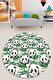  Green Panda Cap Djt Modern Tasarım Yıkanabilir Kaymaz Taban Halı