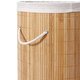  Bambu Kapaklı Çamaşır Sepeti El Yapımı Natural X35x60cm